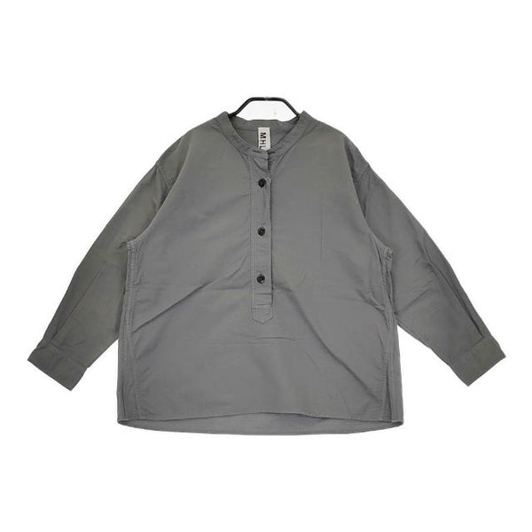 MHL. SOFT HOPSACK プルオーバー ブラウス 595-1253509 長袖シャツ ブルーグレー レディース エムエイチエル【中古】5-0303M∞