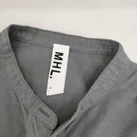 MHL. SOFT HOPSACK プルオーバー ブラウス 595-1253509 長袖シャツ ブルーグレー レディース エムエイチエル【中古】5-0303M∞