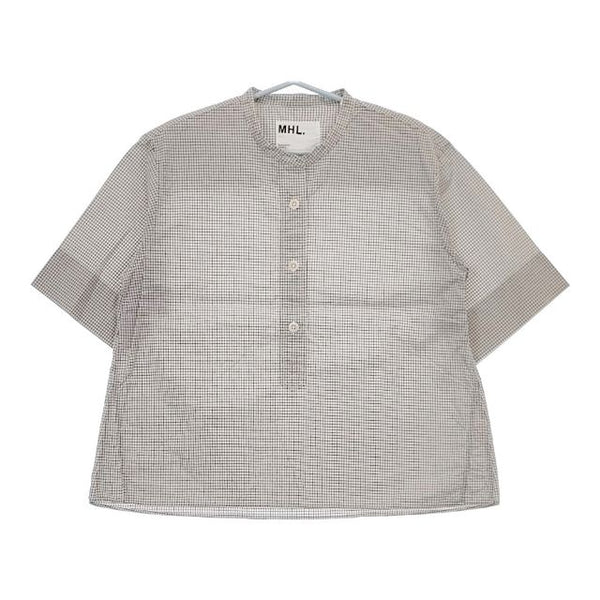 MHL. COTTON GRAPH CHECK プルオーバー 595-3152504 半袖シャツ 23SS グレー レディース エムエイチエル【中古】5-0507S∞