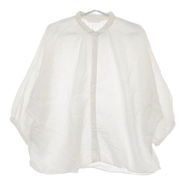 heavenly 七分袖 リネン 製品洗い ブラウス シャツ ホワイト レディース ヘブンリー【中古】5-0507M∞