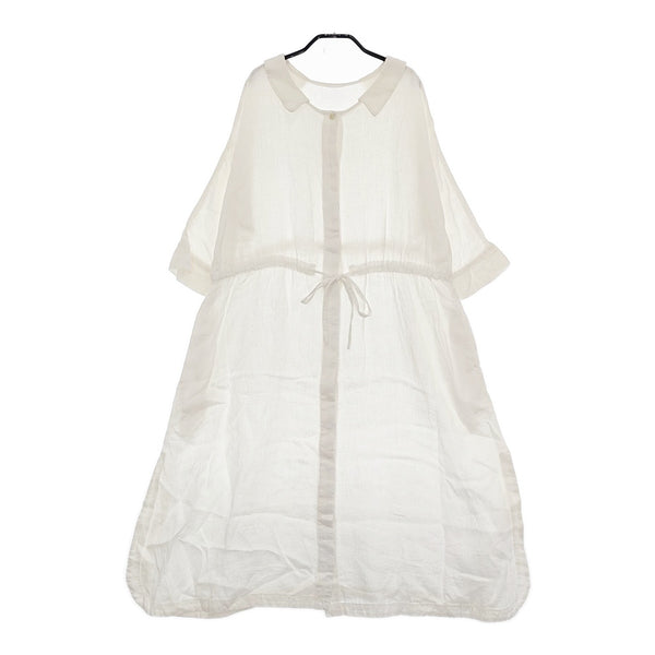 Conges payes B3962RFA033 リネン サイドスリット シャツワンピ ワンピース ホワイト レディース コンジェ ペイエ【中古】5-0405M♪