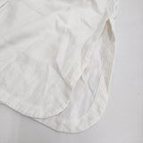 Conges payes B3962RFA033 リネン サイドスリット シャツワンピ ワンピース ホワイト レディース コンジェ ペイエ【中古】5-0405M♪
