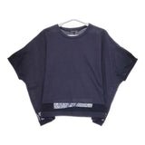 mizuiro-ind ワイド 裾チュール 半袖Ｔシャツ カットソー ネイビー レディース ミズイロインド【中古】5-0507S∞