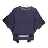 mizuiro-ind ワイド 裾チュール 半袖Ｔシャツ カットソー ネイビー レディース ミズイロインド【中古】5-0507S∞