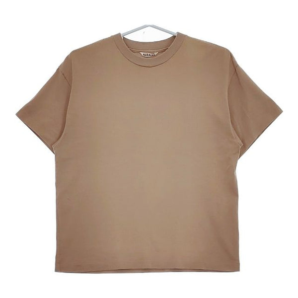 AURALEE LUSTER PLAITING TEE A20ST03GT コットン 半袖Ｔシャツ カットソー ブラウン レディース オーラリー【中古】5-0507S∞