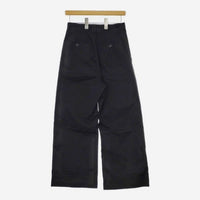 MHL. 595-4140501 WASHED CHINO COTTON ワイド チノパンツ 24SS ブラック レディース エムエイチエル【中古】5-0119G∞