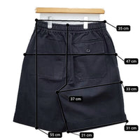 MHL. 595-1143502 コットン イージー ショートパンツ ハーフパンツ ショーツ 濃紺 ネイビー レディース エムエイチエル【中古】5-0515S∞
