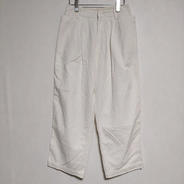 R&D.M.Co- 7W CORDUROY HIGH WAIST PANTS コーデュロイ パンツ ホワイト レディース オールドマンズテーラー【中古】4-1212M∞