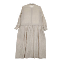 GRANDMA MAMA DAUGHTER リネンスタンドカラーギャザーワンピース GE2111971-201021 ベージュ レディース グランマママドーター【中古】5-0405M♪