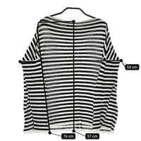 R&D.M.Co- 未使用品 コットン ボートネック ボーダー ニット ブラック ホワイト レディース オールドマンズテーラー【中古】5-0323M♪