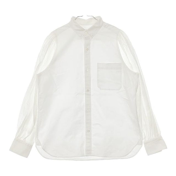 HYKE OXFORD SHEER SLEEVE SHIRT オックスフォード シアースリーブ  222-15178 長袖シャツ ホワイト レディース ハイク【中古】5-0203M∞