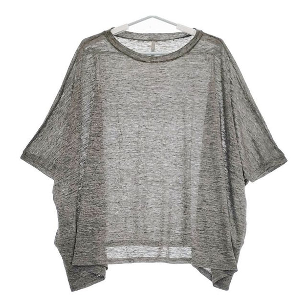 veritecoeur 新品 VCC-234 リネンスクエアチュニック ショート 半袖Ｔシャツ カットソー グレー レディース ヴェリテクール【中古】5-0507S∞