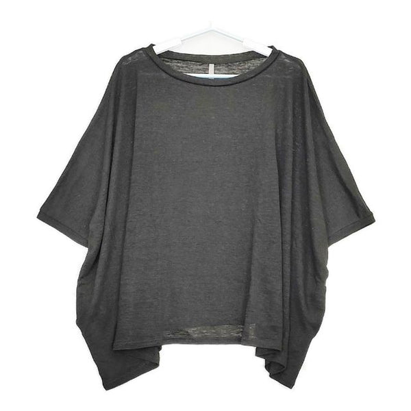 veritecoeur 新品 ST-014 リネンスクエアチュニック ショート 半袖Ｔシャツ カットソー ブラック レディース ヴェリテクール【中古】5-0507S∞