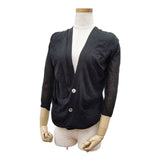 Sacai C4-00213 ポリエステルコットンニット カーディガン ブラック レディース サカイ【中古】5-0324M∞