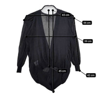 Sacai C4-00213 ポリエステルコットンニット カーディガン ブラック レディース サカイ【中古】5-0324M∞