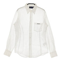 RALPH LAUREN コットン ボタンダウン サイズ7 長袖シャツ ホワイト レディース ラルフローレン【中古】5-0316M∞