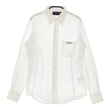 RALPH LAUREN コットン ボタンダウン サイズ7 長袖シャツ ホワイト レディース ラルフローレン【中古】5-0316M∞