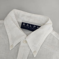 RALPH LAUREN コットン ボタンダウン サイズ7 長袖シャツ ホワイト レディース ラルフローレン【中古】5-0316M∞