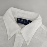 RALPH LAUREN コットン ボタンダウン サイズ7 長袖シャツ ホワイト レディース ラルフローレン【中古】5-0316M∞