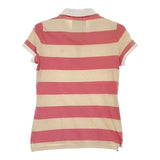 Abercrombie & Fitch ボーダー 半袖 ポロシャツ ベージュ ピンク レディース アバクロンビー&フィッチ【中古】5-0507S∞