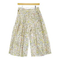 YAECA TUCK CULOTTE LIBERTY リバティ柄 14787 サイズM コットン ガウチョパンツ ホワイト タグ表記：FLOWER レディース ヤエカ【中古】4-1209M△