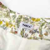 YAECA TUCK CULOTTE LIBERTY リバティ柄 14787 サイズM コットン ガウチョパンツ ホワイト タグ表記：FLOWER レディース ヤエカ【中古】4-1209M△