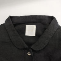 Gauze# リネン ギャザーワンピース サイズF 長袖 ワンピース ブラック レディース ガーゼ【中古】5-0404M△