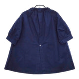 THE FACTORY TF17SS-0104 ポプリンシャーリングネックブラウス コットン 半袖シャツ ネイビー レディース ザファクトリー【中古】5-0515S∞