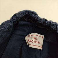 THE FACTORY TF17SS-0104 ポプリンシャーリングネックブラウス コットン 半袖シャツ ネイビー レディース ザファクトリー【中古】5-0515S∞