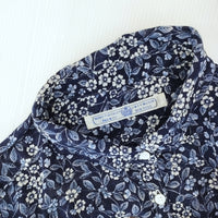 R&D.M.Co- アイリッシュ ガーゼシャツ 花柄 コットン 長袖シャツ ネイビー レディース オールドマンズテーラー【中古】4-1209M△