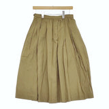 YAECA 未使用品 TUCK SKIRT  定価38000円 98605 サイズM コットンラミー ロングスカート カーキ レディース ヤエカ【中古】4-1209M△