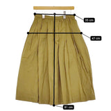 YAECA 未使用品 TUCK SKIRT  定価38000円 98605 サイズM コットンラミー ロングスカート カーキ レディース ヤエカ【中古】4-1209M△