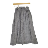 Lin francais d'antan ウエストリボン ギンガムチェック リネン スカート ブラック ホワイト レディース ランフランセダンタン【中古】5-0404M△