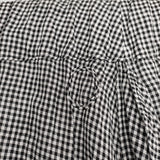 Lin francais d'antan ウエストリボン ギンガムチェック リネン スカート ブラック ホワイト レディース ランフランセダンタン【中古】5-0404M△