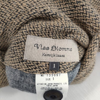 Vlas Blomme 133097 サイズ1 ショールカラー キルティング 中綿 リバーシブル ベスト ベージュ グレー レディース ヴラスブラム【中古】4-1105T♪