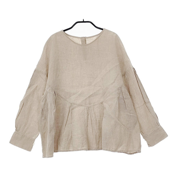 suro タック ブラウス シャツ ベージュ レディース スロ【中古】5-0323M♪