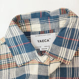 YAECA COMFORT SHIRT DRESS  68121 マドラスチェック コットン サイズM ワンピース ネイビー アイボリー レディース ヤエカ【中古】4-1209M△