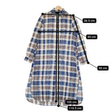 YAECA COMFORT SHIRT DRESS  68121 マドラスチェック コットン サイズM ワンピース ネイビー アイボリー レディース ヤエカ【中古】4-1209M△