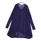 FACTORY ワイド チュニック レーヨンコットン 長袖 ワンピース ネイビー レディース ファクトリー【中古】4-1209M△