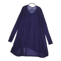 FACTORY ワイド チュニック レーヨンコットン 長袖 ワンピース ネイビー レディース ファクトリー【中古】4-1209M△