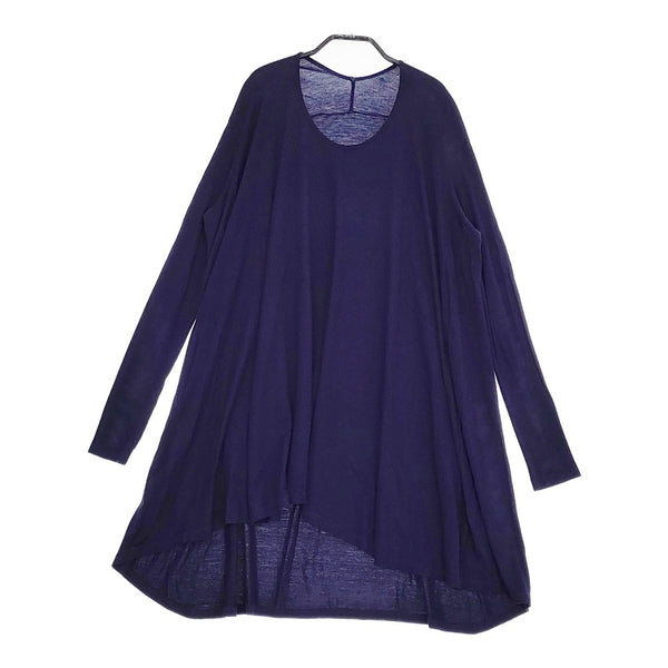 FACTORY ワイド チュニック レーヨンコットン 長袖 ワンピース ネイビー レディース ファクトリー【中古】4-1209M△