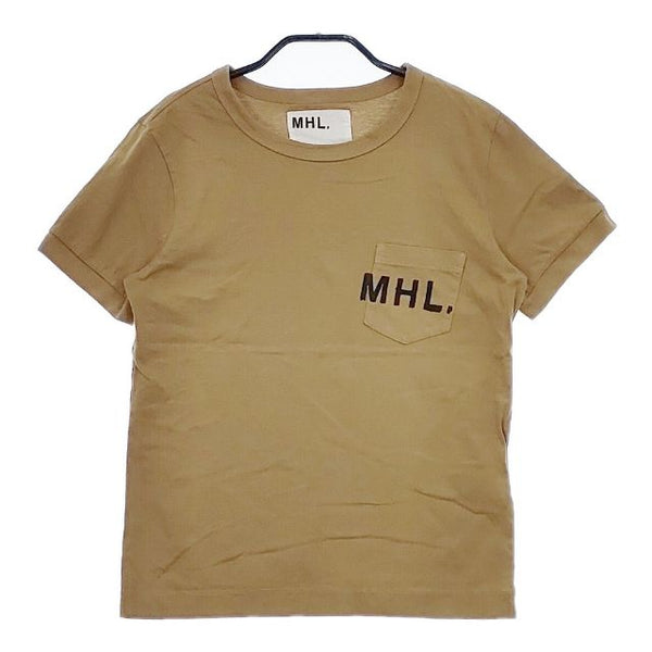 MHL. ロゴTシャツ ポケットT 595-7168503 半袖Ｔシャツ カットソー ブラウン レディース エムエイチエル【中古】5-0515S∞