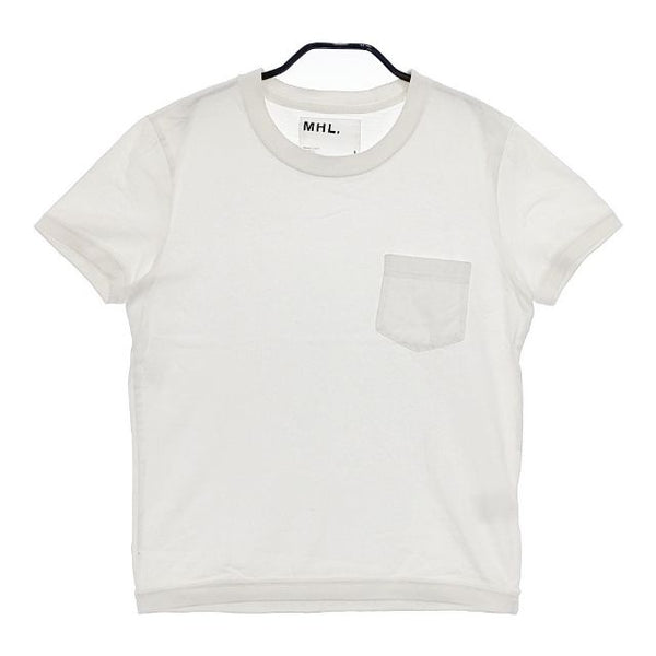 MHL. ポケット付 BASIC TOUGH JERSEY 595-8168580 半袖Ｔシャツ カットソー オフホワイト レディース エムエイチエル【中古】5-0515S∞