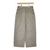 MHL. 595-7243502 千鳥格子 タック入り CHEF CHECK COTTON WOOL TROUSERS パンツ ブラック ベージュ レディース エムエイチエル【中古】5-0203G∞