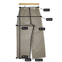 MHL. 595-7243502 千鳥格子 タック入り CHEF CHECK COTTON WOOL TROUSERS パンツ ブラック ベージュ レディース エムエイチエル【中古】5-0203G∞