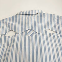 GANNI オープンシャツ サイズ36 ストライプ 長袖シャツ ホワイト ライトブルー レディース ガニー【中古】5-0323M♪