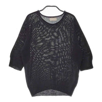 MARGARET HOWELL 578-8163003 サイズ2 リネンコットン 七分袖 セーター ニット ブラック レディース マーガレットハウエル【中古】5-0323M♪