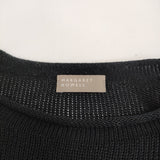 MARGARET HOWELL 578-8163003 サイズ2 リネンコットン 七分袖 セーター ニット ブラック レディース マーガレットハウエル【中古】5-0323M♪