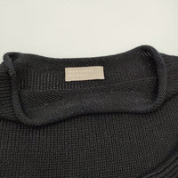 MARGARET HOWELL 578-8163003 サイズ2 リネンコットン 七分袖 セーター ニット ブラック レディース マーガレットハウエル【中古】5-0323M♪