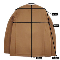 Danton ウールモッサノーカラーコート JD-8903 ノーカラージャケット ブラウン レディース ダントン【中古】4-1218T∞